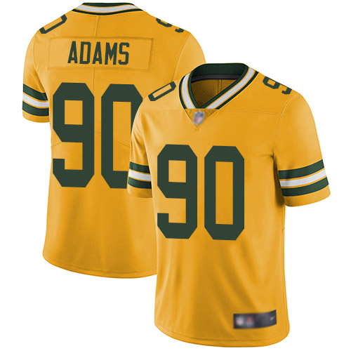 Green Bay Packers Limited Gold Men #90 Adams Montravius Jersey Nike NFL Rush Vapor Untouchable->nfl t-shirts->Sports Accessory